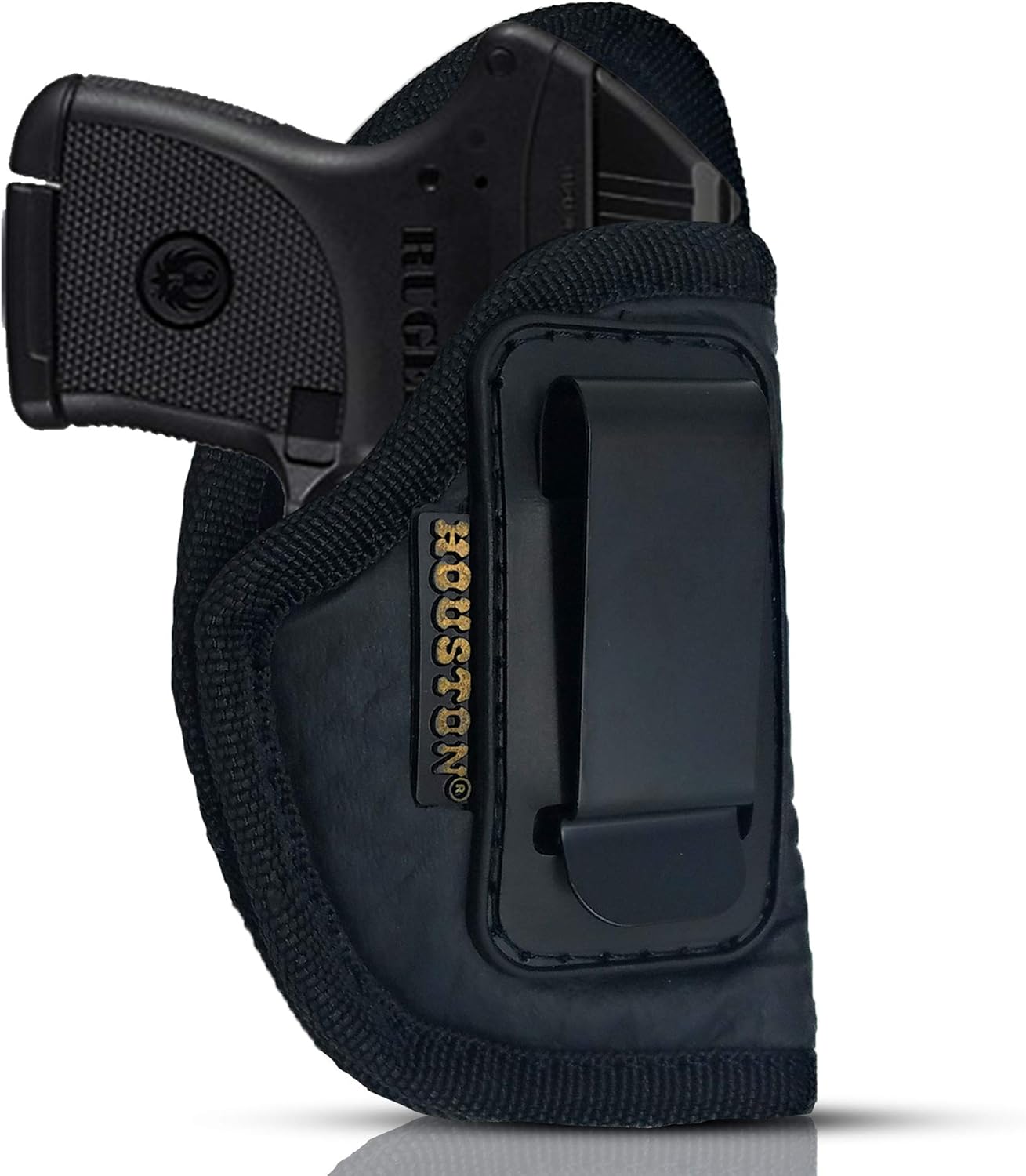 Houston Gun Holsters IWB ECO Leather Concealment Holster Inside Waistband Carry with Suede Interior Fits Small 380 Pistols with Small Laser SIG P238 Keltec Diamondback and Similar