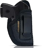 Vista 1 de IWB - Funda para pistola de Houston, material suave de cuero ecológico oculto Interior de gamuza Se adapta a: cualquier pequeño .380 con láser