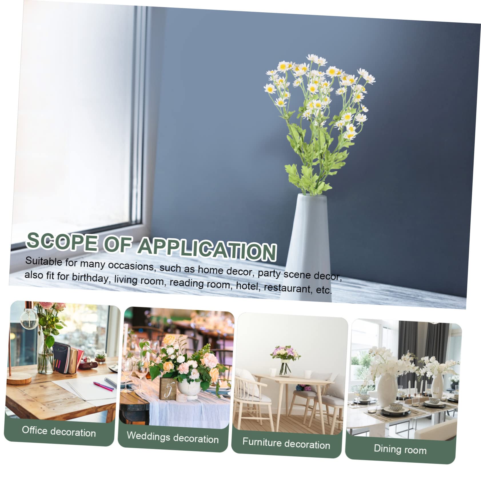KOMBIUDA 3sets Faux Blumen Gefälschte Bouquet Lebensechte Decor Für Haushalt Büro Display 3 Stücke * 3