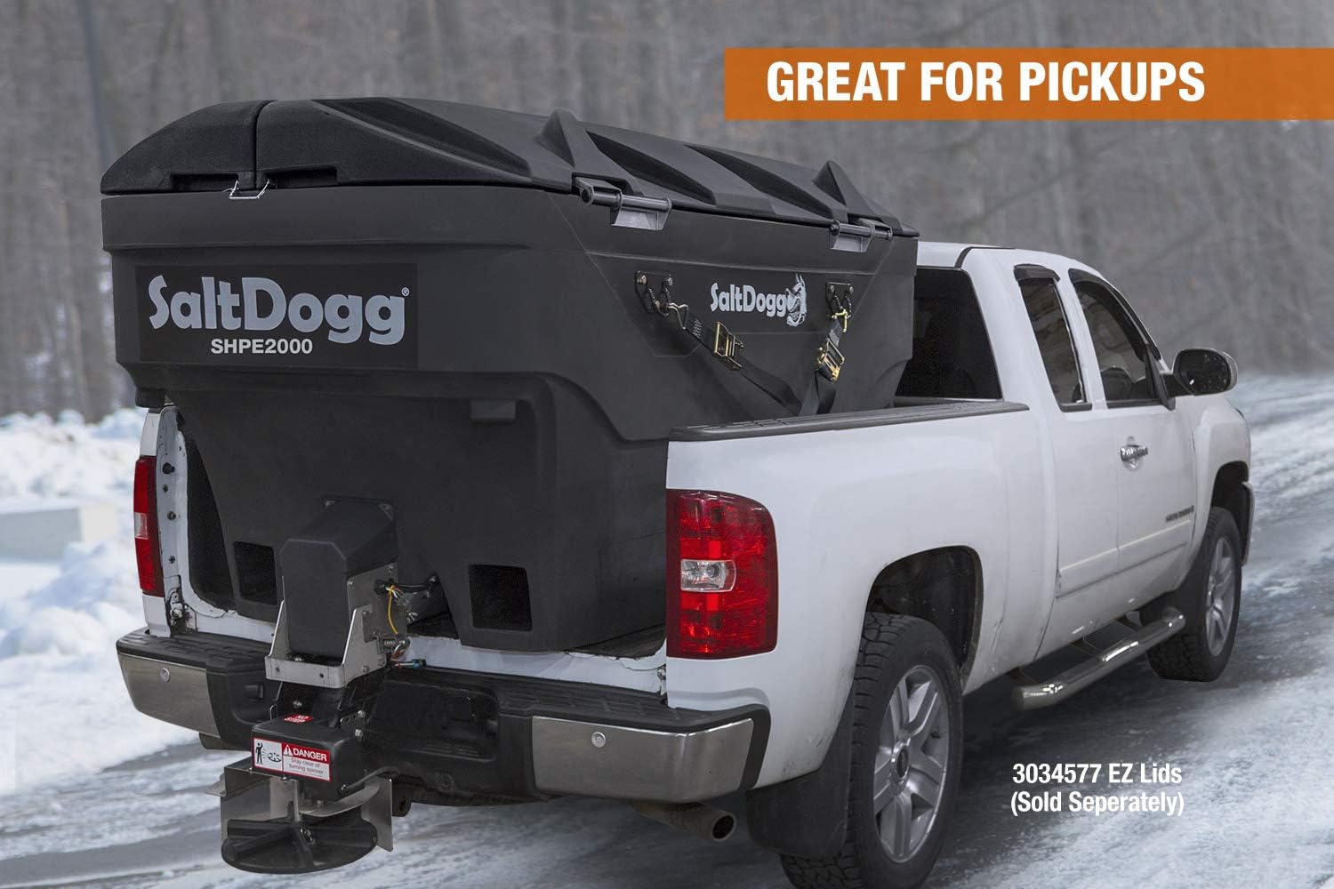 Buyers Products SHPE2000 SaltDogg 2.0 Cubic Yard Electric Poly Hopper Spreader, Black : Patio, Lawn & Garden