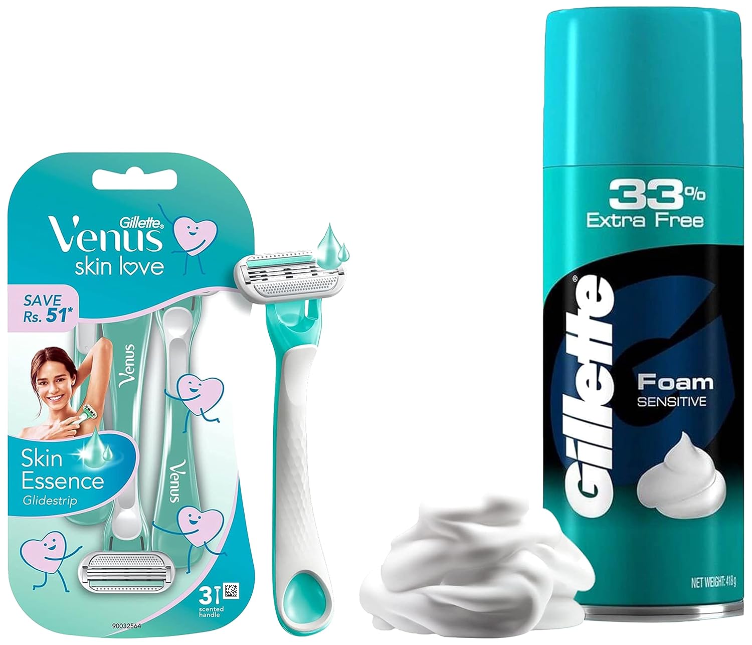 Gillette Women's Venus Skin Love with Skin Essence Razor for Hair