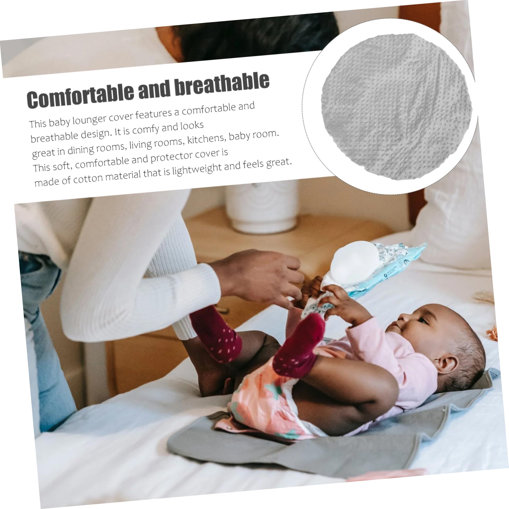 Beatifufu Lounger Case Lounger Cover Thick Seat Cushion Easy to Wash Gray