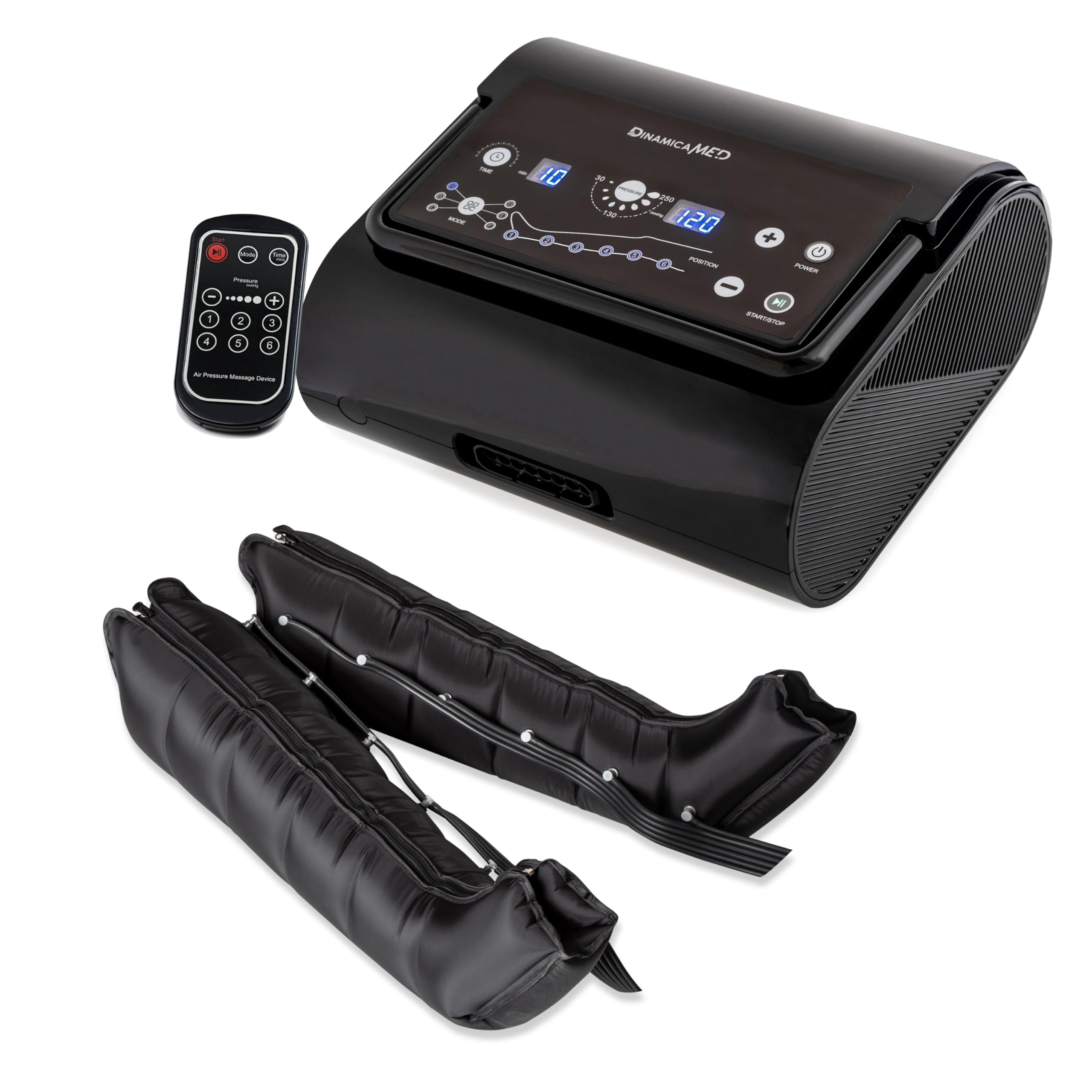 Dinamicamed Premium 6.0 Máquina de Presoterapia Profesional para Casa – Presoterapia Piernas con 6 Programas y 6 Cámaras de Aire, Perneras XL