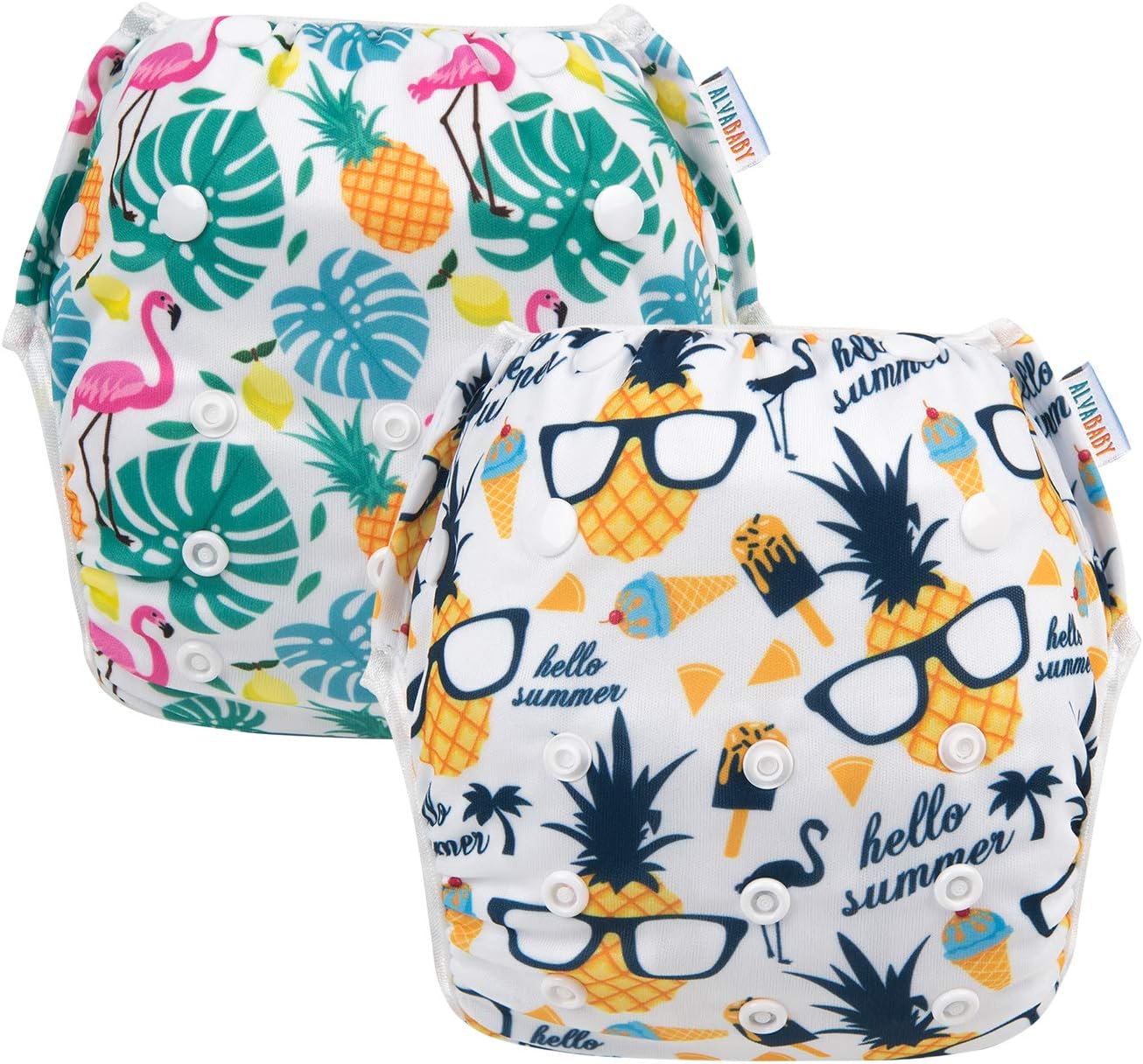 ALVABABY 2pcs Swim Diapers Reuseable Adjustable for Baby Gifts Swimming Lessons DYK57-58 : Clothing, Shoes & Jewelry