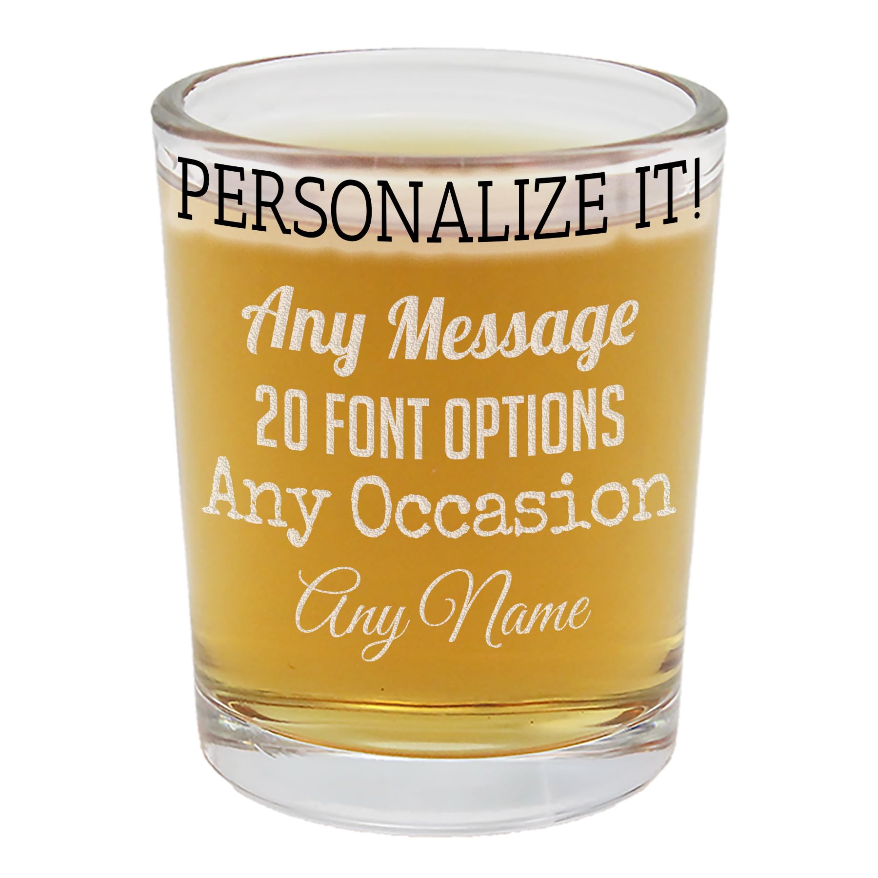- Personalized Etched 2.5oz 1pk Shot Glasses – Customized Gift for Women Men, Custom Engraved Message Name Date, Birthday Gift Ideas for Friend Her Him, 21st Party Favors, Cute Funny, Your Text Here