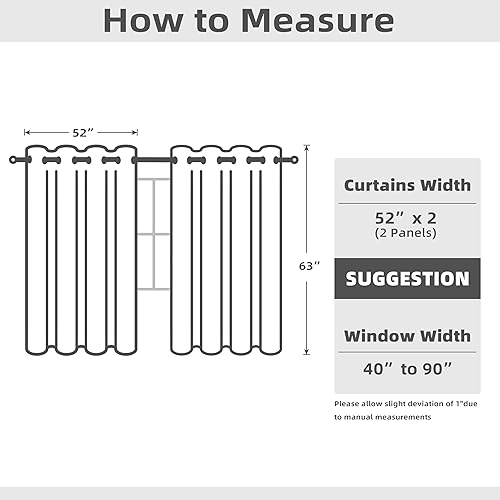 Miniatura 8 de DriftAway Mason - Cortinas térmicas opacas con ojales, patrón geométrico enrejado, 2 paneles cada uno, 52 x 63 pulgadas, color azul marino
