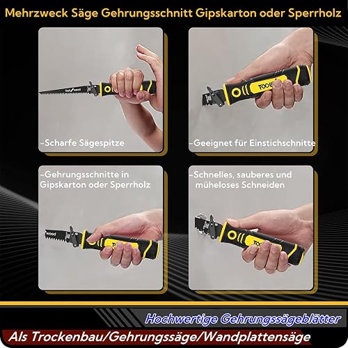 Magicbox Scie à Métaux 8 en 1 Multifonctionnelle avec Lames Interchangeables - Design Auto-Bloquant & Manche Ergonomique - Pour Métal, Bois, Plâtre, Plastique - 5