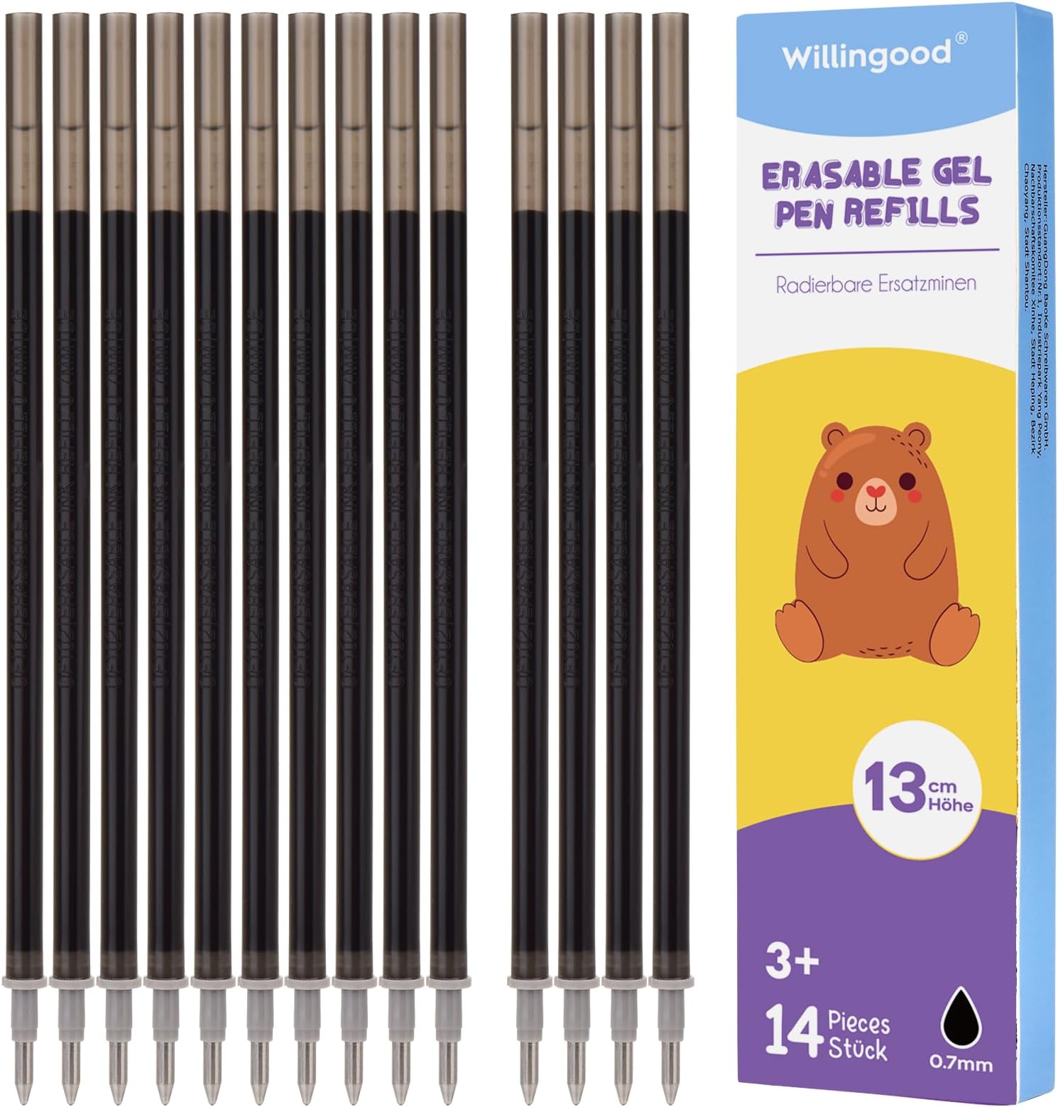 24 Stück Radierbare Ersatzminen Für Legami Stifte - 0,7 Mm In 12 Leuchtenden Farben