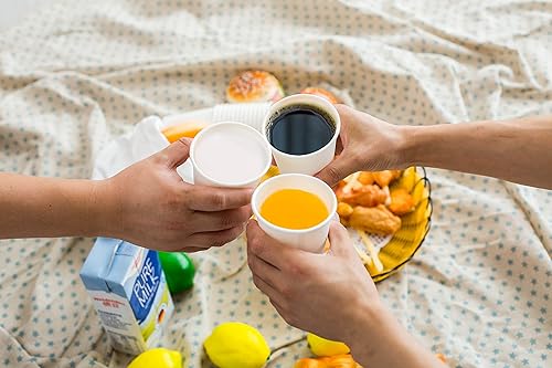 Miniatura 7 de MAYTREE Vasos de papel compostables y biodegradables de 12 onzas para agua caliente, soporte para té, para llevar y taza de café fría, paquete de 100