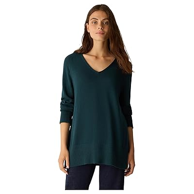 Eileen Fisher Peruvian Cotton Blend V neck Sweater Women