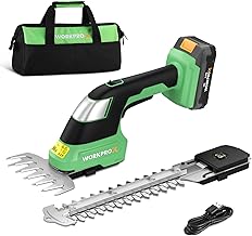 WORKPRO 20V Battery Hedge Trimmer 2-in-1 Cordless Shears with 2 x 2Ah Blades with PowerBank Function and Type-C Charging Cable, Electric Lawn Mower for Weeding, Tree Pruning