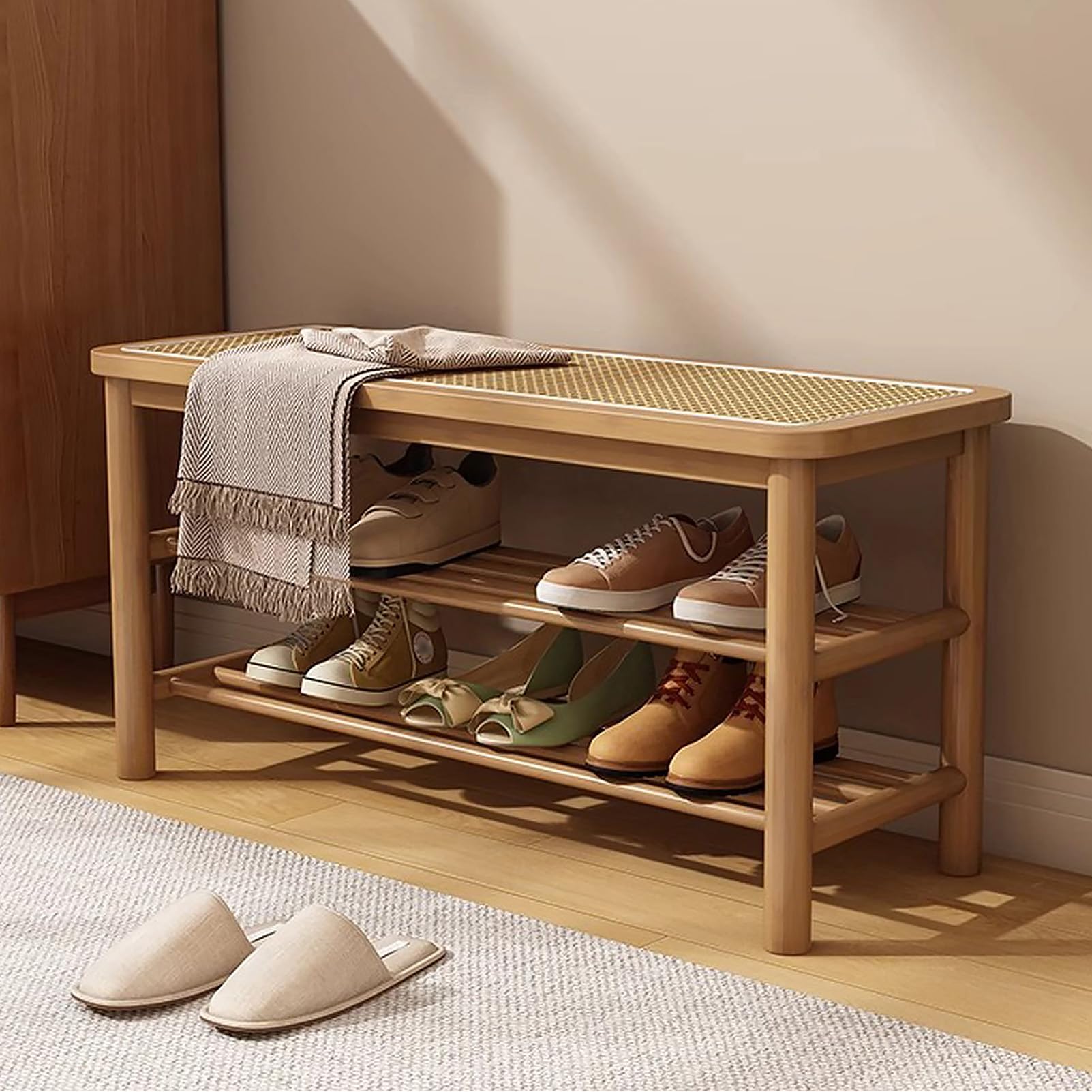 2Tier Legno Scarpa Ranch con Sto Ingresso nizer per Smals Scarpa Sto Solut per Corridoio Salvaspazio Calzature nizer