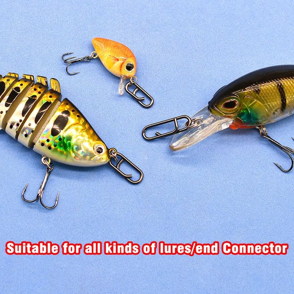 Set de 90 mosquetones ovalados de acero inoxidable para pesca miniatura 4