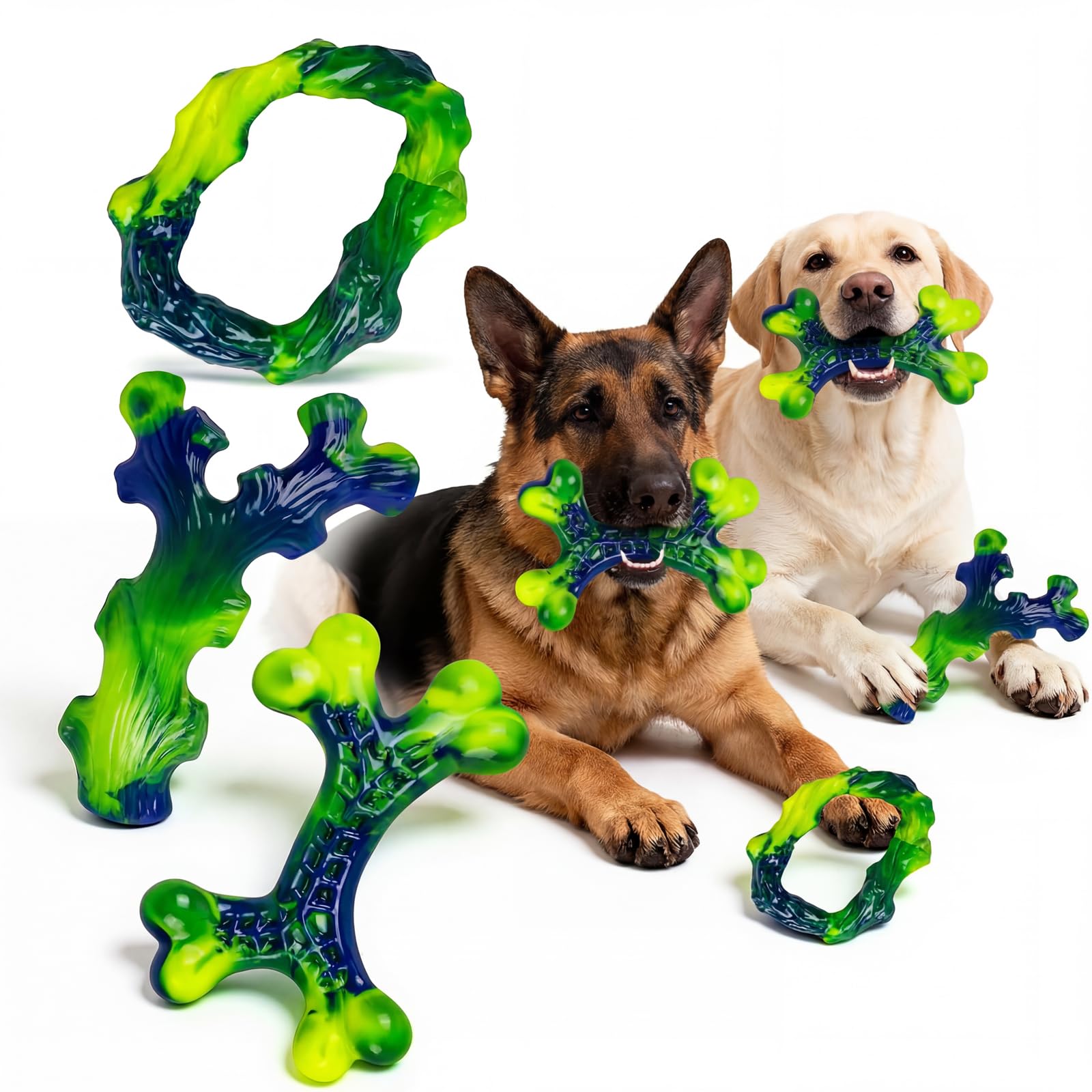 Frienhund 6-Pack Indestructible Dog Toys for Large Breed: Dog Toys for Aggressive Chewers, Durable Nylon Bone for Large Dogs, Dog, Peanut Butter Flavor