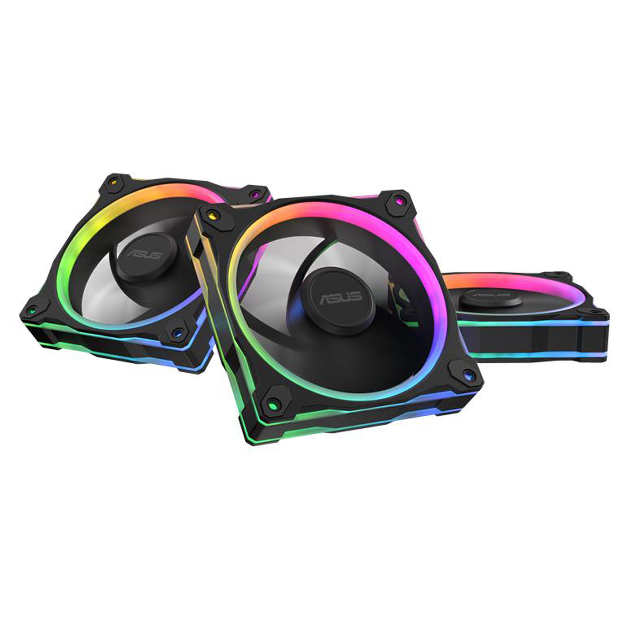 ASUS Prime MR120 ARGB Reverse Triple Pack, Ventiladores PWM de 120 mm, 20 LED ARGB, Velocidad del Ventilador de 1600 RPM, Flujo de Aire de 58 CFM, Marco de 28 mm de Grosor, Aura Sync