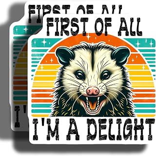 Funny Saying Magnets - Possum Design - Retro Novelty Magnets Home Office Decor - 2 Pack - 5" On Longest Side - Made in USA - PLDFMAG3860