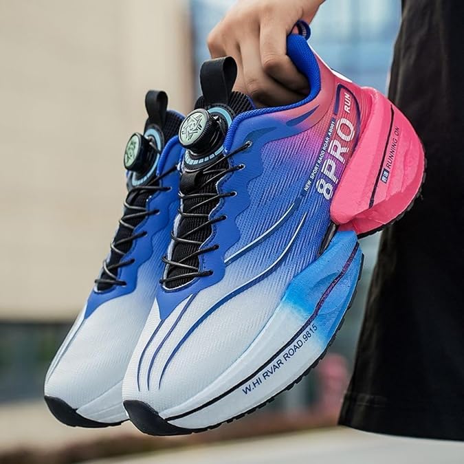 Womens Carbon Plate Marathon Running Racing Shoes Thick Cushioned Sole Professional Breathable Lightweight Athletic Sneakers