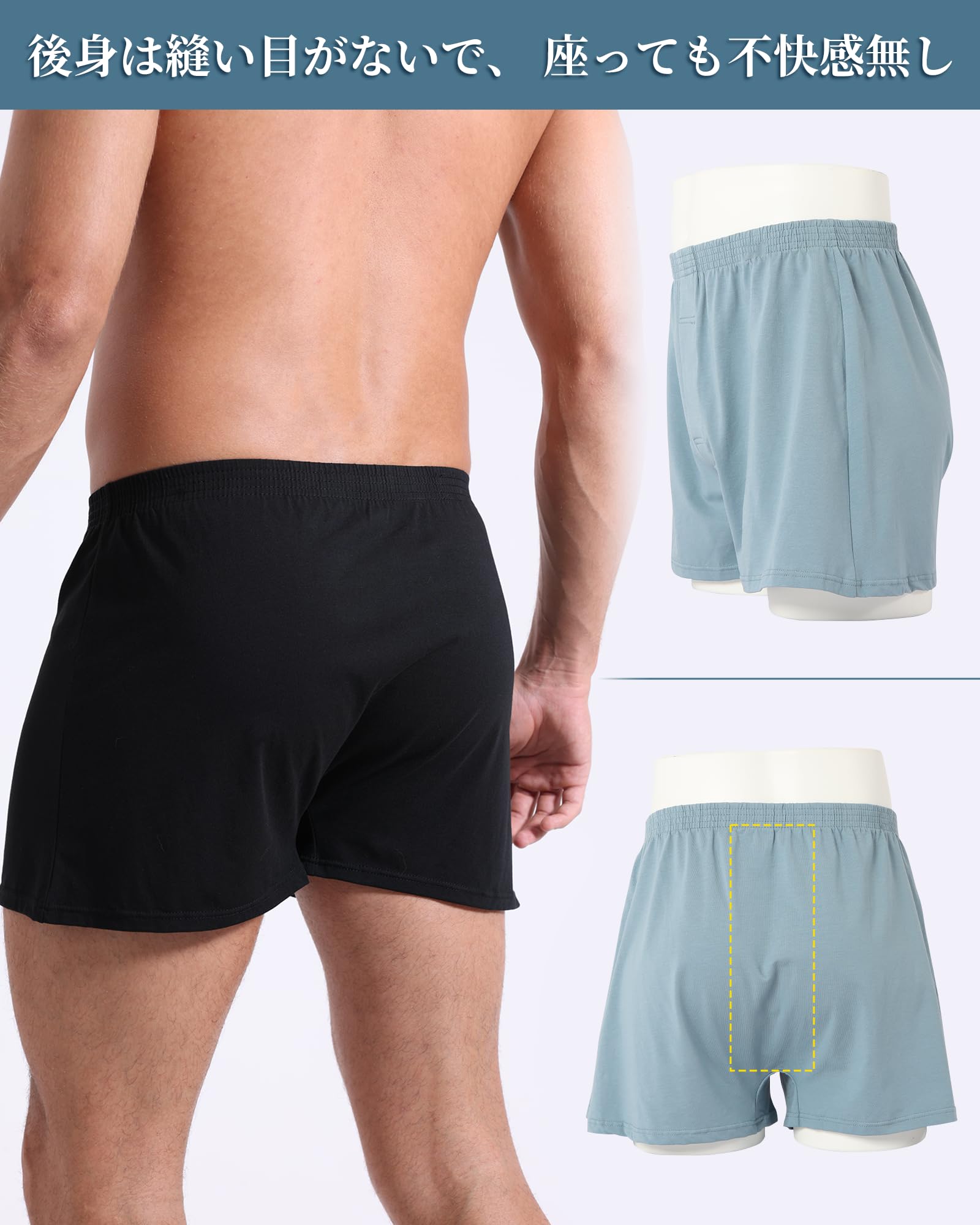 [Kaiyas] パンツ メンズ 下着 ニットトランクス 前開き 3枚/5枚セッ…
