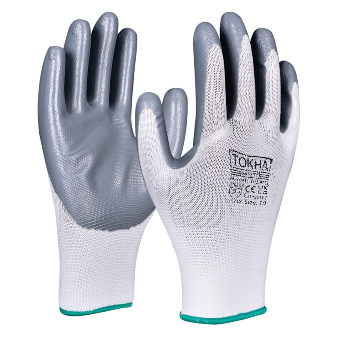 24 Pairs Nitrile coated safety work gloves 103WG, Working Safety Gloves, Puncture Protective, Builders Grip, Construction, Mechanic Gloves (Medium)