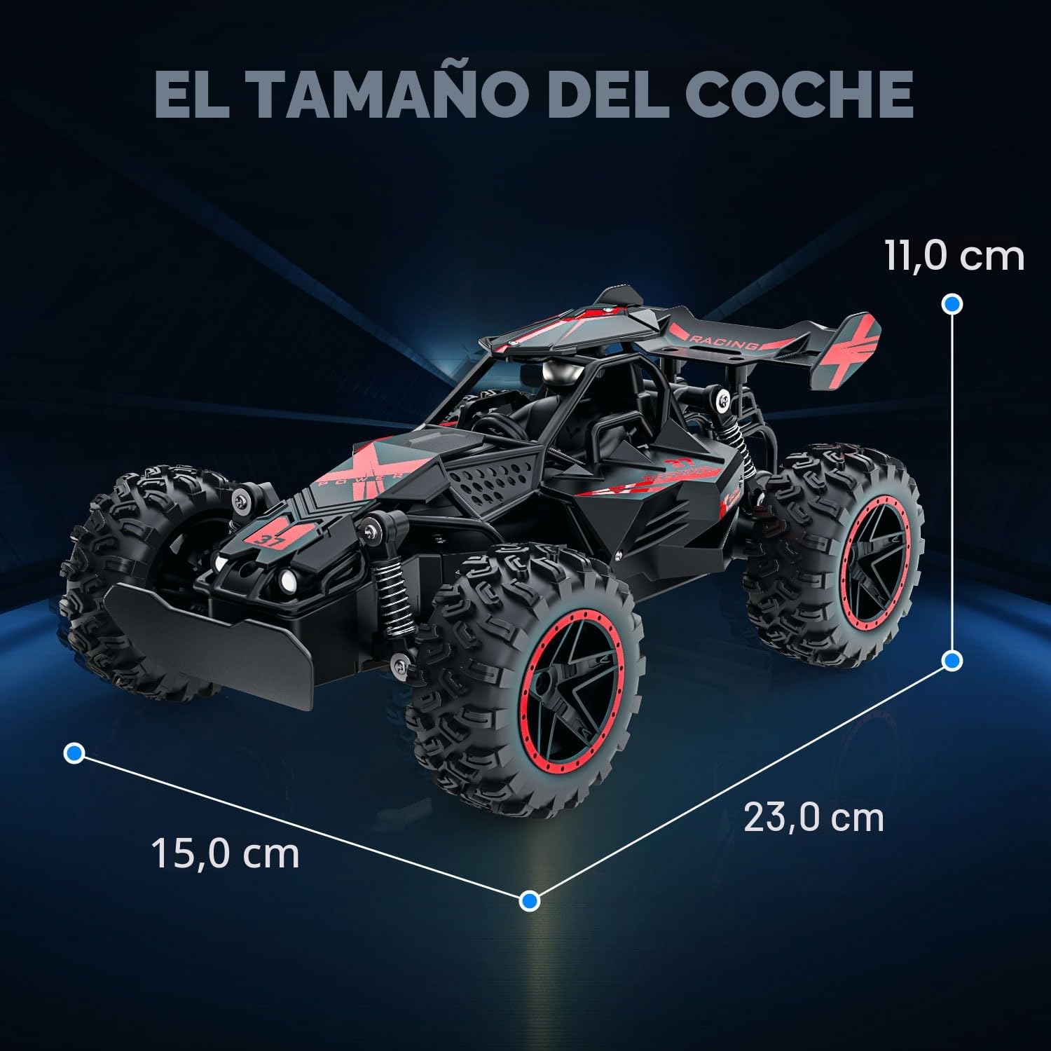 ACAMMZAR Coche Teledirigido para Niños, 1:18 20+KM/H Off Road Monster RC Truck, Control Remoto RC Coche para Años y Adultos, Rojo