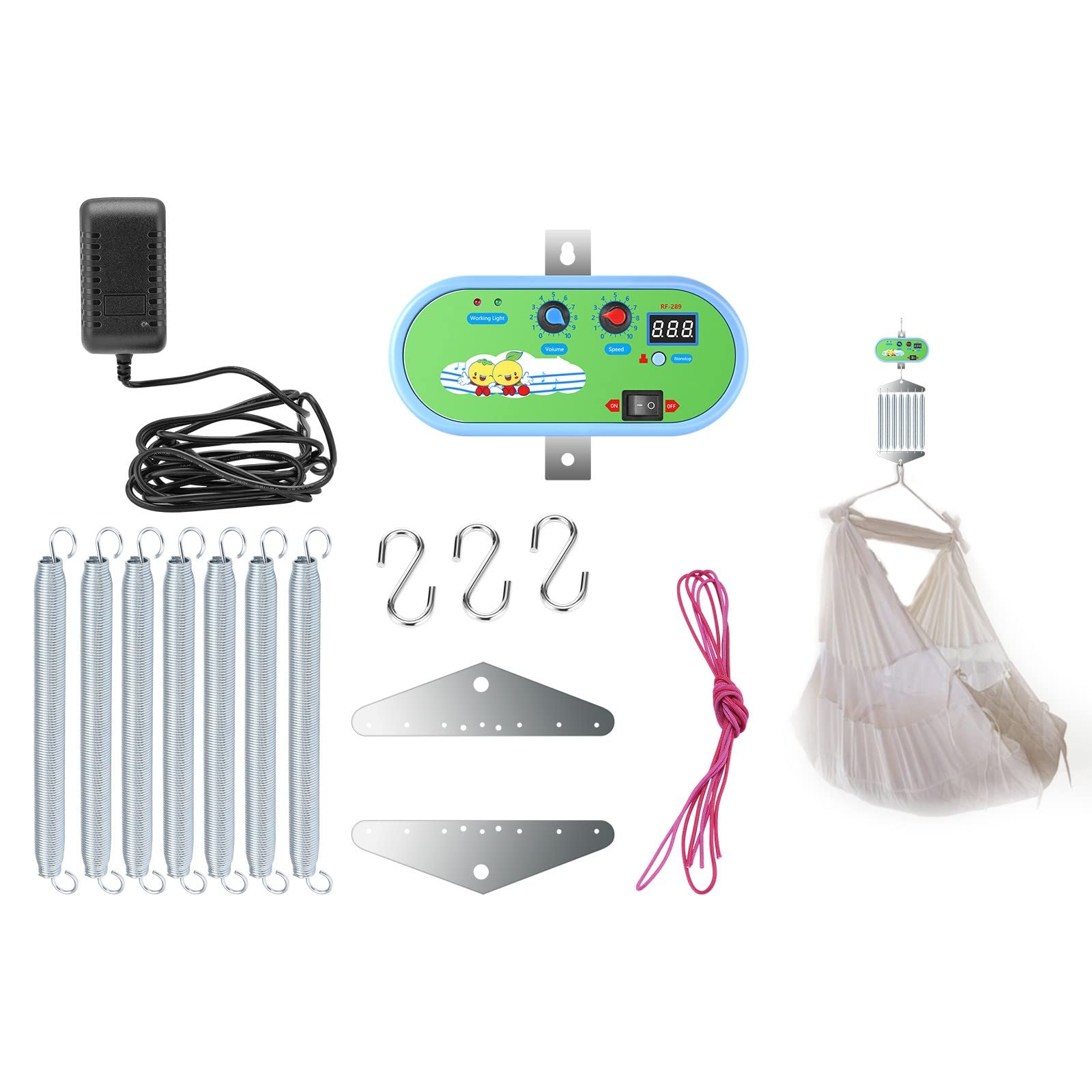 Altalena Elettrica Per Neonati - Con Timer Regolabile, Motore Silenzioso, Per Culla E Amaca, Fino A 15kg