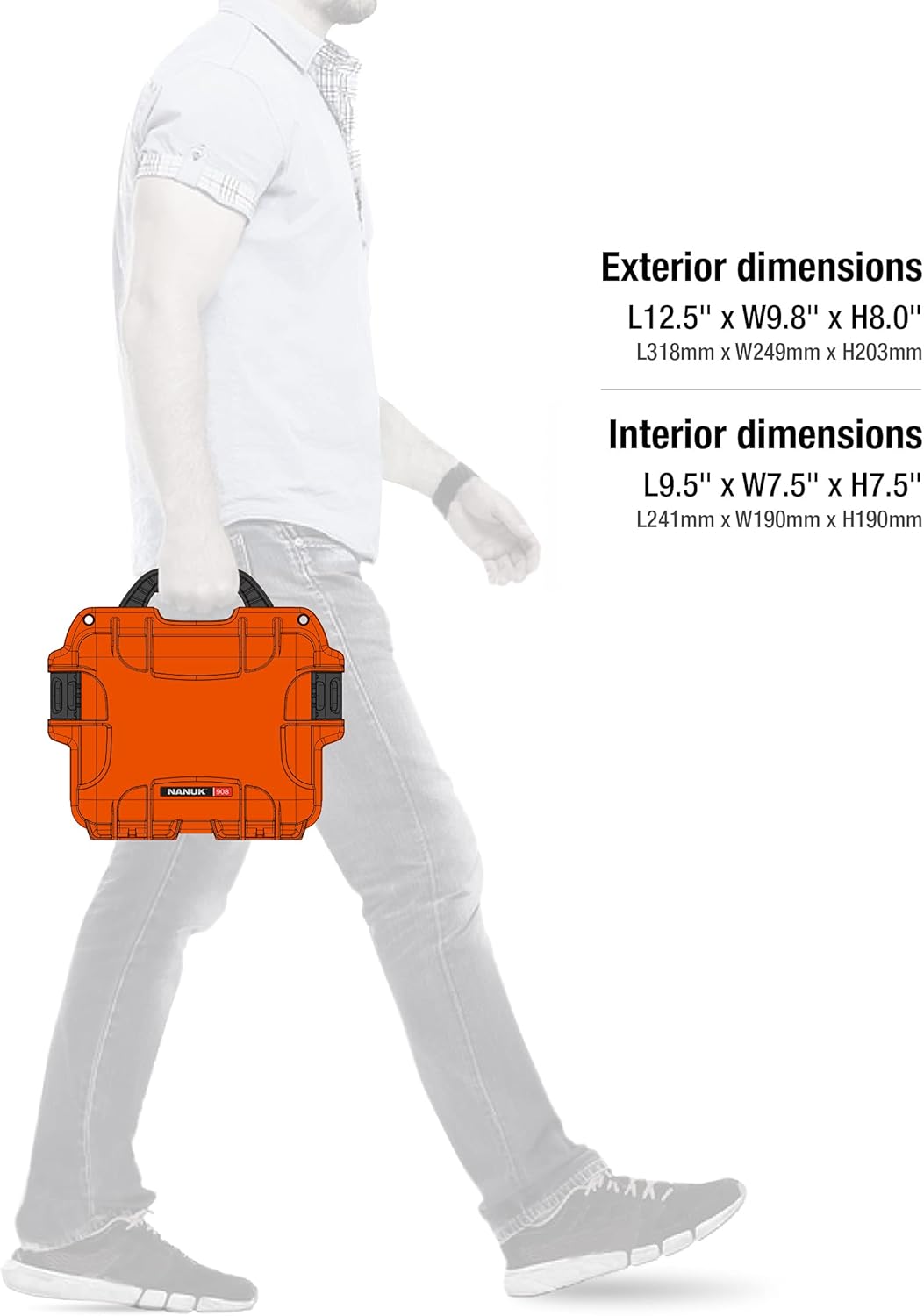 Buy 1 get 1 🔥 Nanuk 908 Waterproof Hard Case with Padded Divider - Orange