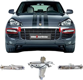 DRL Daytime Running Light Assemlby for 07-10 Porsche Cayenne 9PA1 957 Fit GTS S Turbo Sport 3.6L 4.8L 2007 2008 2009 2010 Front Turn Signal Lamp LED Side Left