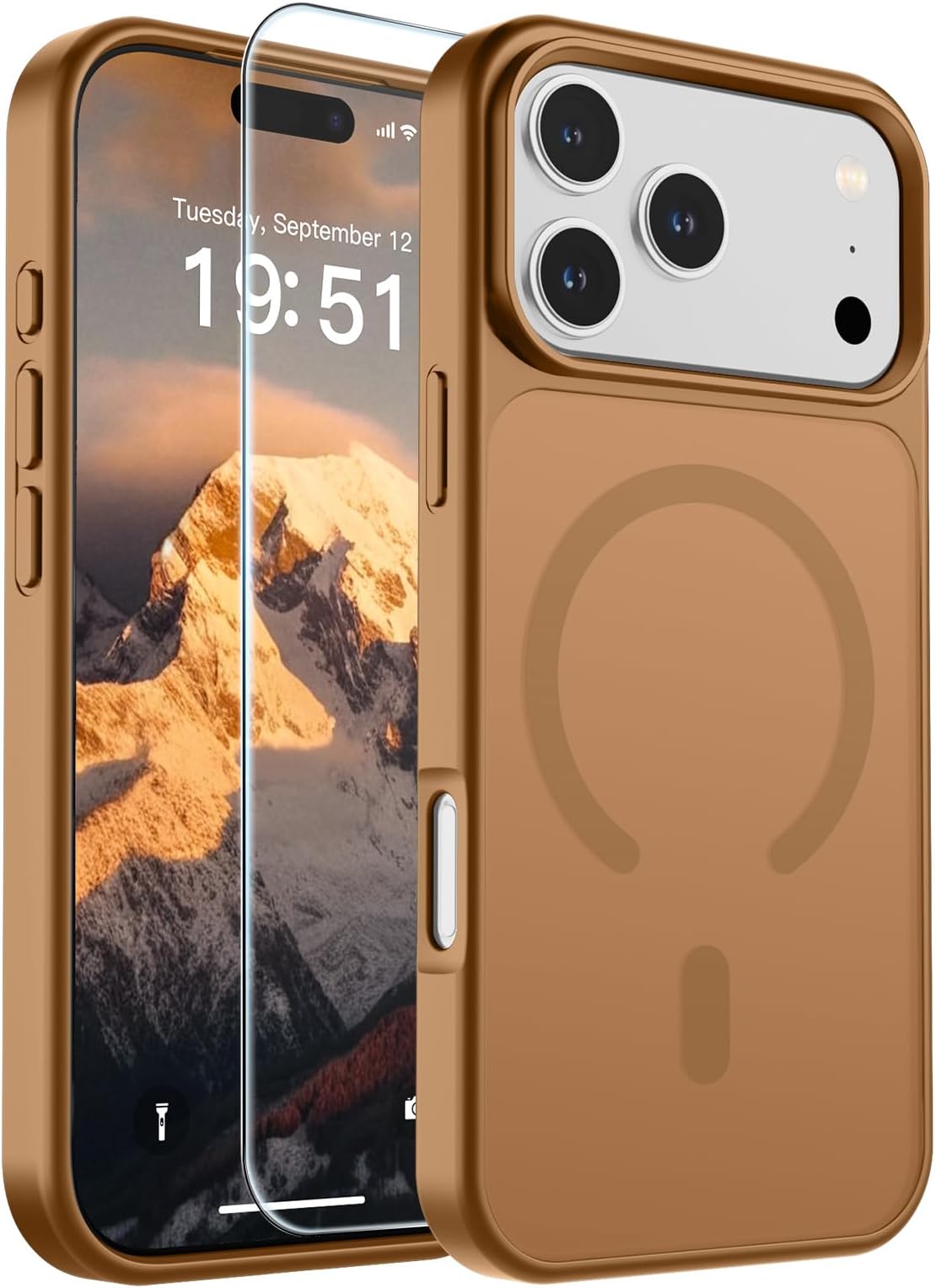 SUPFINE Magnetic for iPhone 17 Pro Max Case (Compatible with MagSafe)(Military Grade Drop Protection) Translucent Matte Shockproof with Anti-Fingerprint Phone Cover 2025,Brown