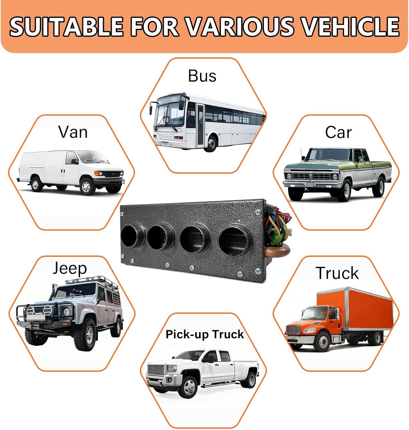 Heater 4 Ports 8500 BTU 3 Speed Fan 80 CFM for Car Truck Boat RV (2022 new upgrade)