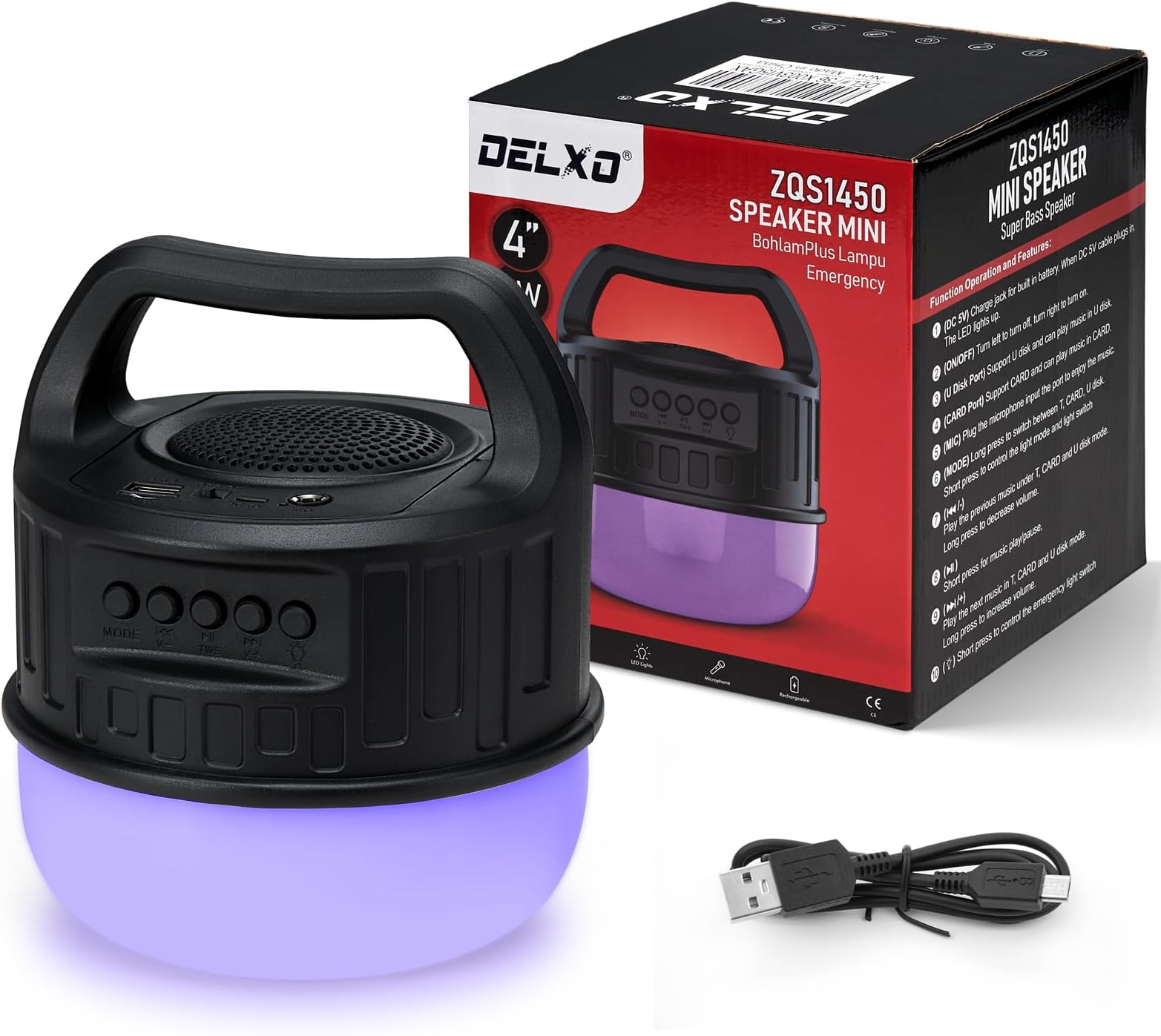 Delxo Outdoor Bluetooth Speakers with Camping Lantern