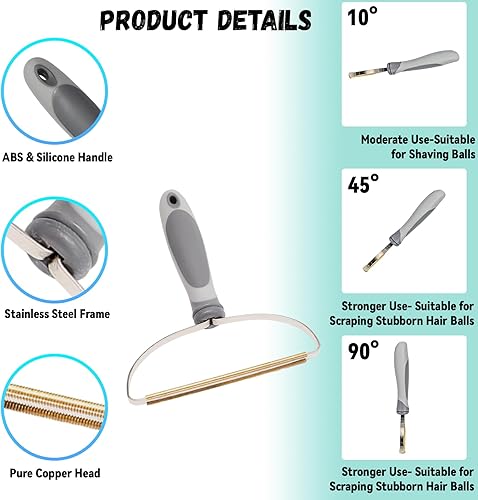 Miniatura 2 de Kit de eliminación de pelo de mascotas, paquete de 3 unidades portátil para perros y gatos, removedor de pelo de ropa reutilizable para sofás,