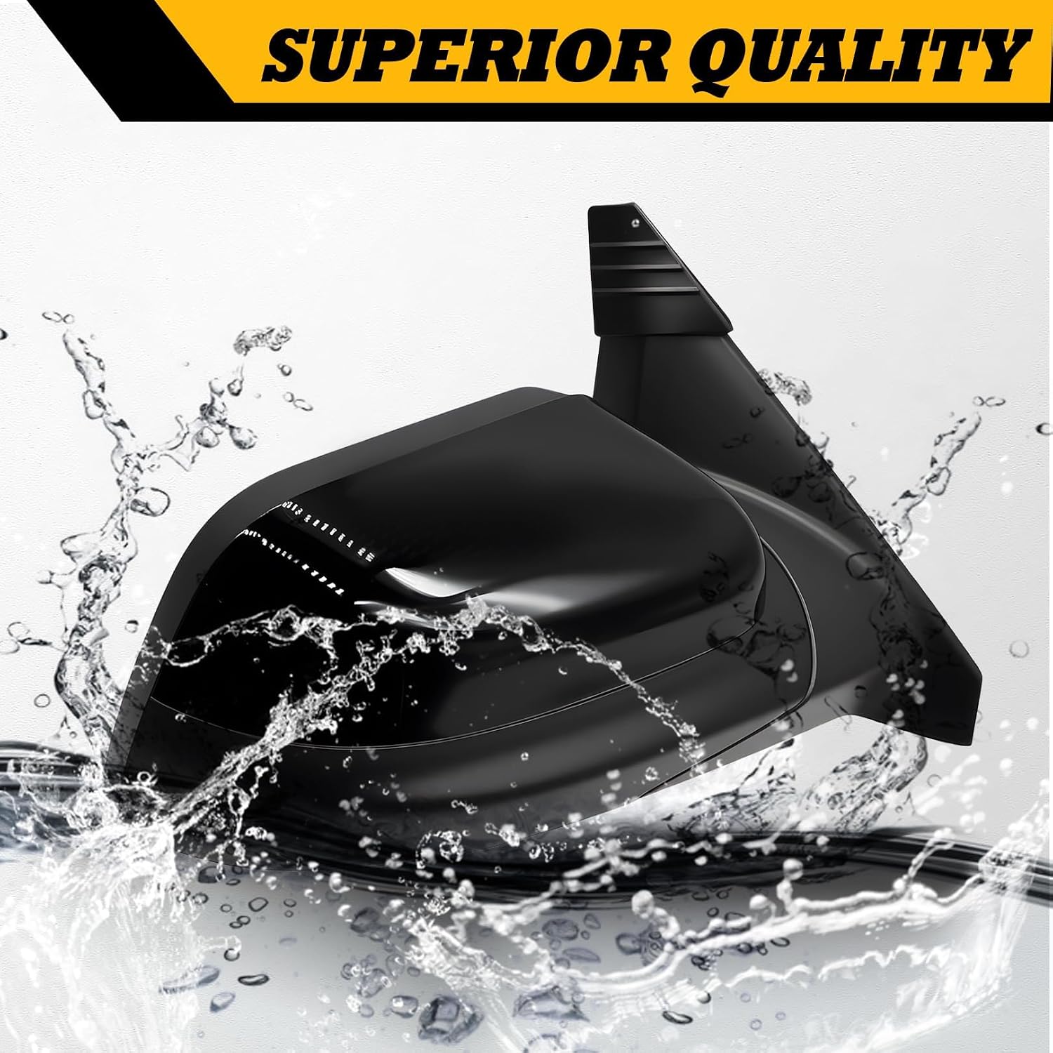 3 Pins Right Passenger Side Mirror Assembly Compatible with 2011-2019 Explorer w/Manual Folding Power Glass Replace GB5Z17682AB (Gloss Black Right)