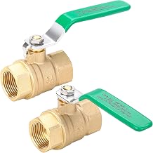 2PCS 3/4 NPT Ball Valve, Lead-Free Brass, Full Port Shut Off Valve
