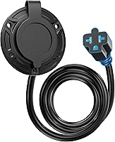 Vista 9 de Enchufe de Cargador de Entrada de Energía para RV, Enchufe de Puerto de CA de 15A 125V Toma de Entrada de Energía Impermeable Caja de Receptáculo