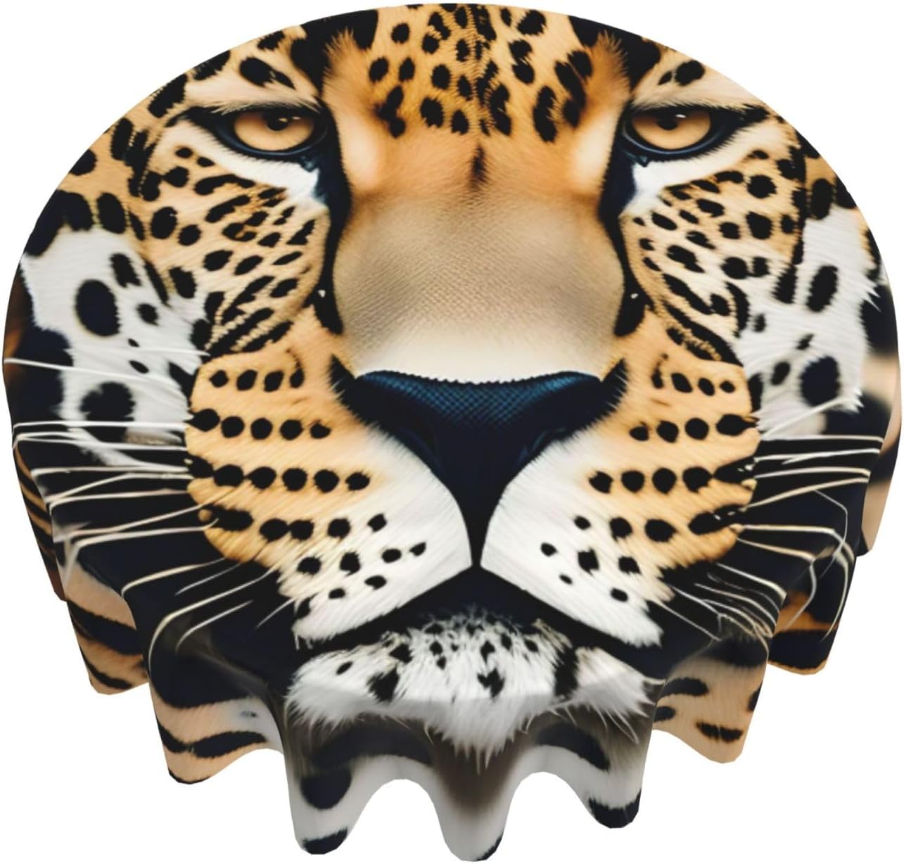 Animal Leopard Print Wrinkle Free Dining Table Cover for Birthday Party Farmhouse Tablecloths Up to 60 x 60 Inches