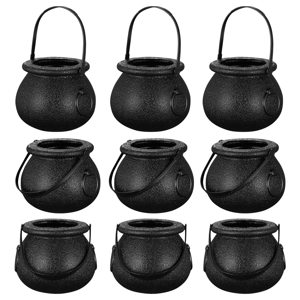 Cauldron Kettle 10Pcs Mini Candy Cauldron Kettles Black Plastic Cauldrons Bulk Cauldron Halloween Candy Bucket Halloween Black Cauldrons Trick or Treat Halloween Cauldron Bucket