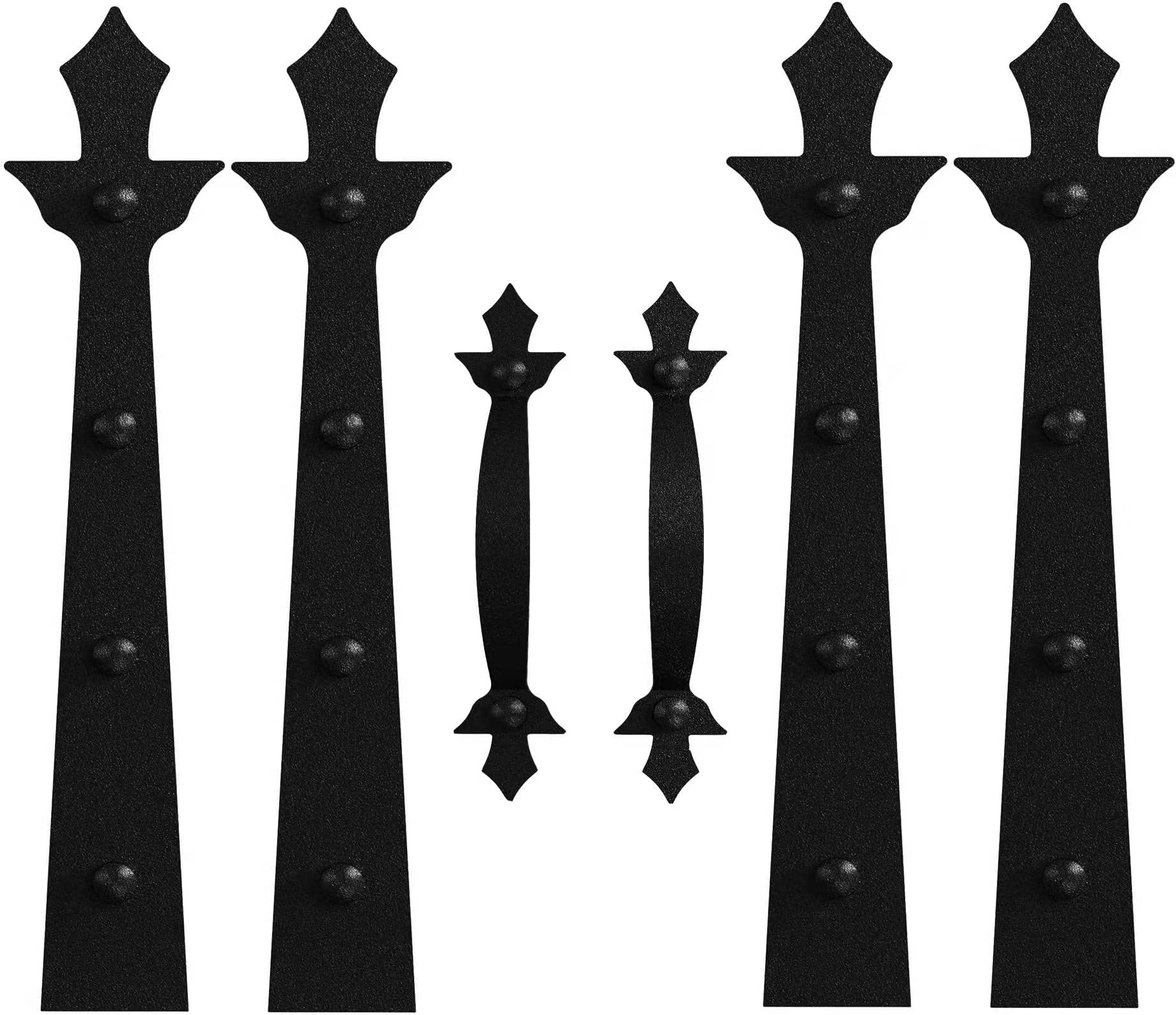 TYMXGHF KingManta Garage Door Magnetic Decorative Hardware/fauk Garage Door Hinges and Handle/Garage Door Accents Magnets( 6pcs) | Black