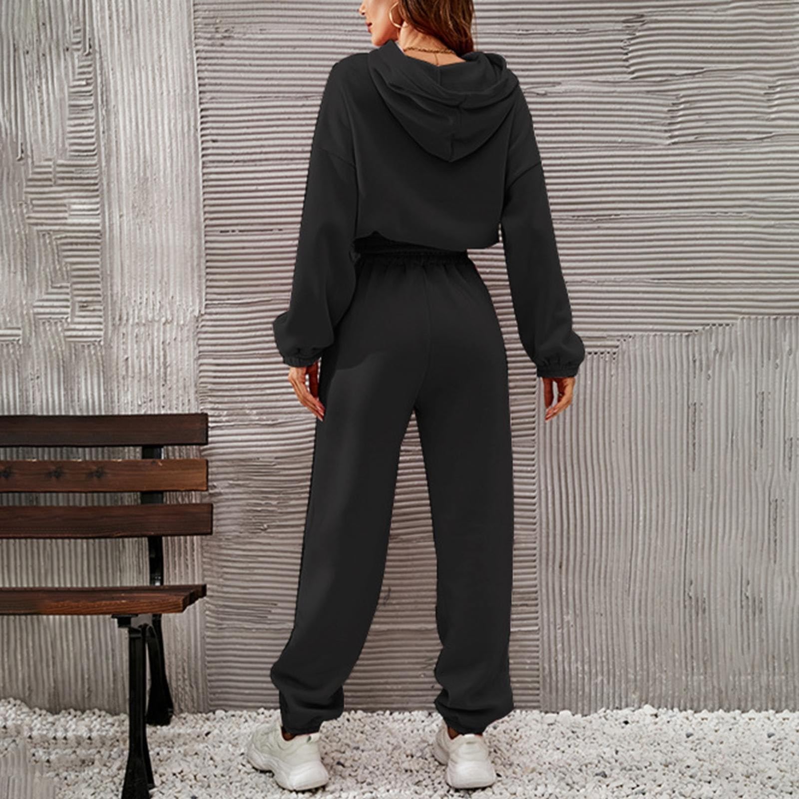 Generico Tuta Donna Completa Taglie Forti Set Due Pezzi elegante Pullover Felpa Pantaloni a Gamba Larga Tuta Da Donna Per Viaggio