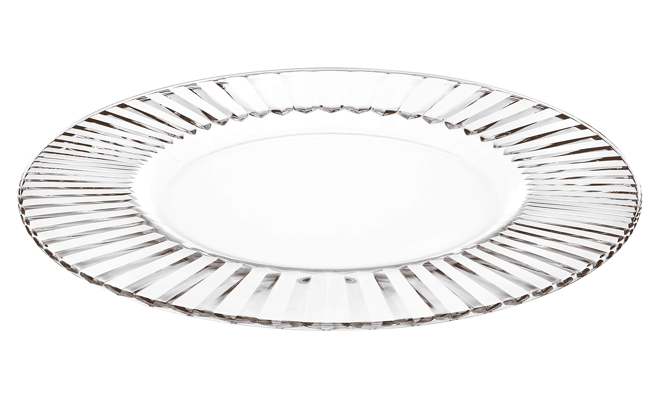 Barski - European - Glass - Diamond Cut Design - Clear - Charger - Plate - 12.5