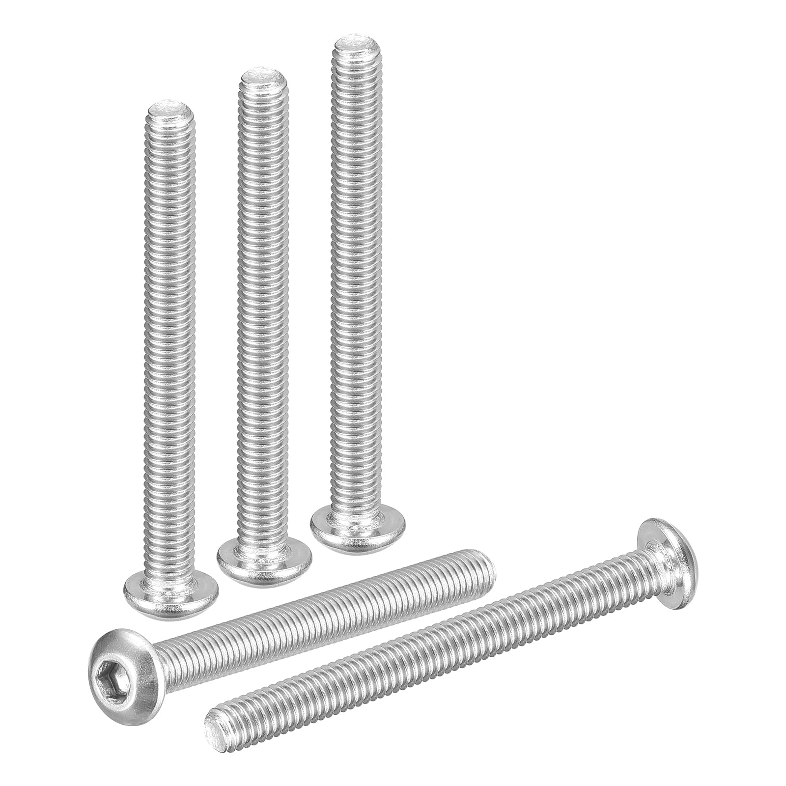 DTGN M3-0.5x25mm Button Head Socket Cap Screws - 100Pack - Good for Road Bicycle, Mountain Bike, Auto, Motorcycle - 304 Stainless Steel Whitewashed - Hex Drive Fasteners — image 1