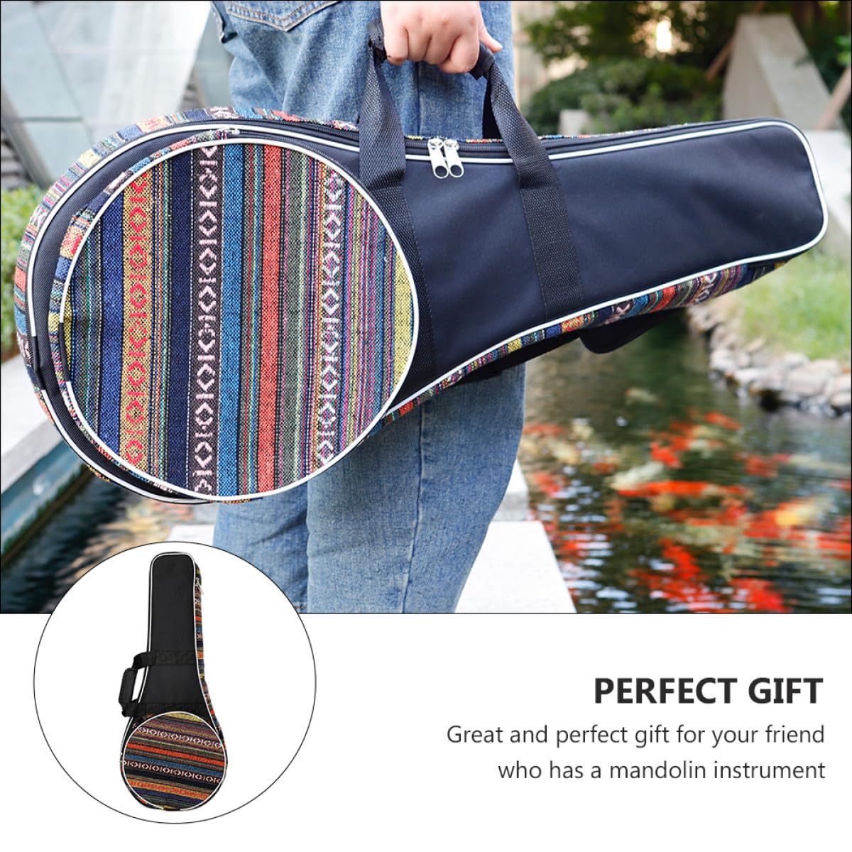 Abaodam Borsa per Mandolino Nazionale in Materiale Resistente e Spesso, Zaino Musicale Imbottito Manico, Borsa Porta Strumenti a Mano per Viaggi e Trasporto Comodo