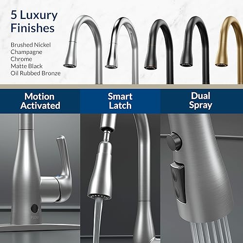 Miniatura 2 de Bio Bidet by Bemis FLOW - Grifo de cocina con pulverizador desplegable de un solo mango activado por movimiento, negro mate