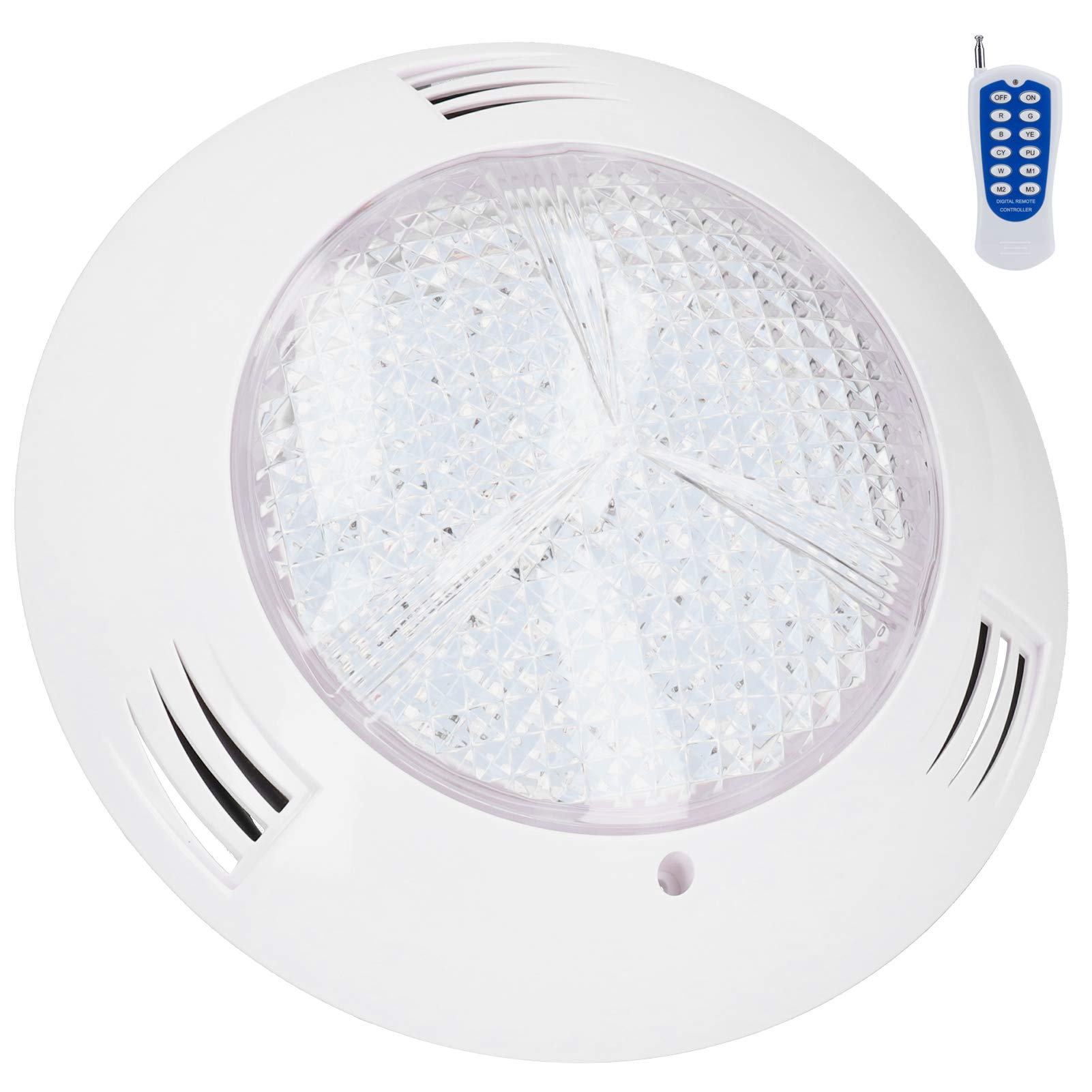 Fafeicy Oświetlenie Basenowe RGB 300LED Podwodne Oświetlenie Krajobrazu IP68 Wodoodporne 18 W AC 12 V z 12-klawiszowym Pilotem 7 Statycznych Kolorów 3 Dynamiczne Efekty dla Basenów