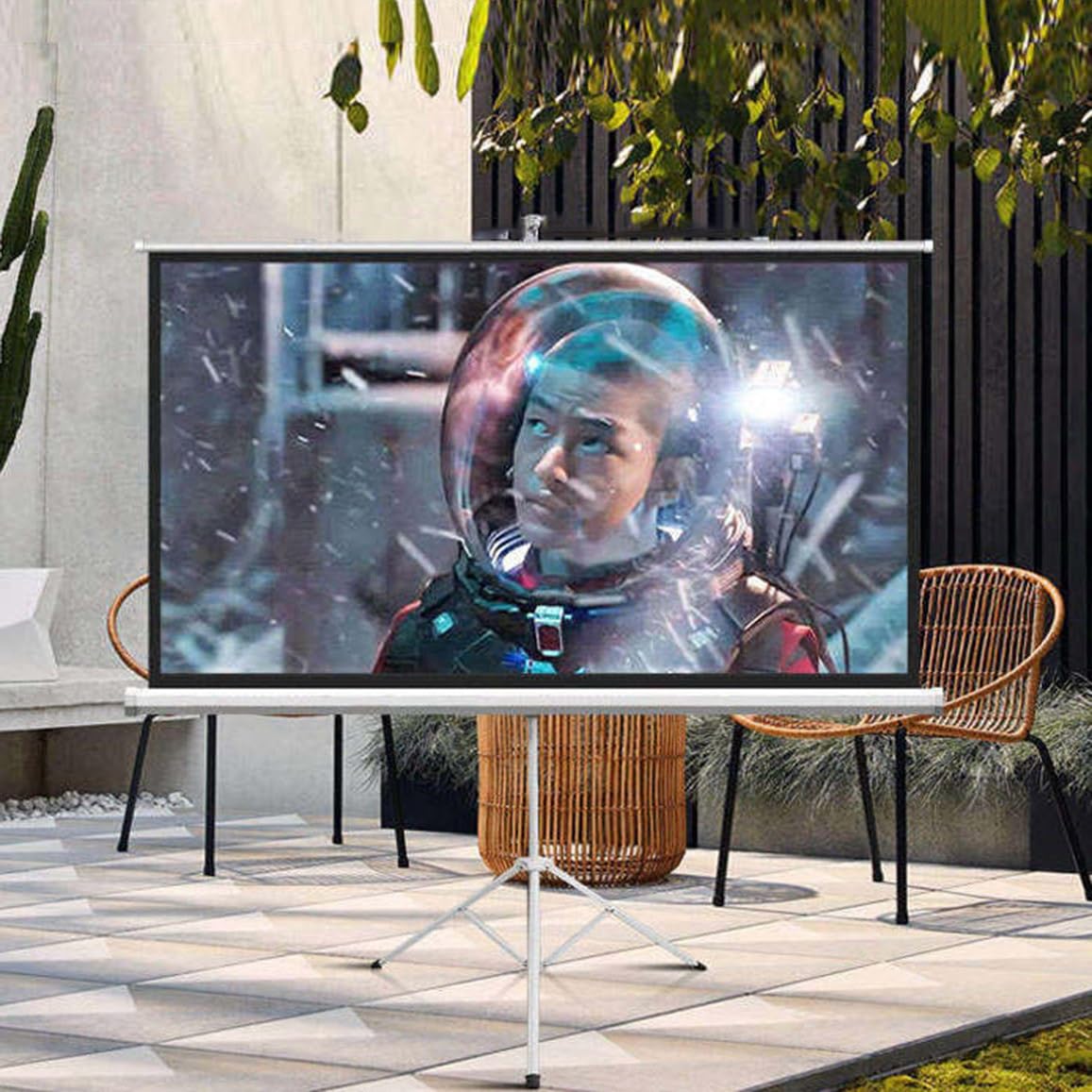 60 72 84-calowy przenośny ekran projekcyjny ze statywem, łatwa konfiguracja, 16:9, mobilny ekran projekcyjny do kina domowego, imprez w ogrodzie, wieczorów filmowych(92inch(203x117cm))