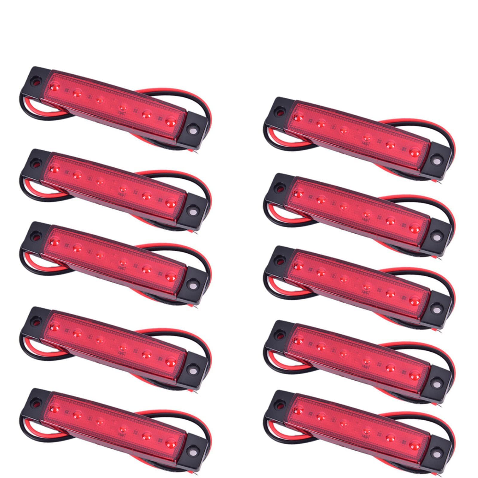 Biqing LED Side Marker Lights,2 LED Position Side Lamps Green Side Marker Assembly 12V/24V