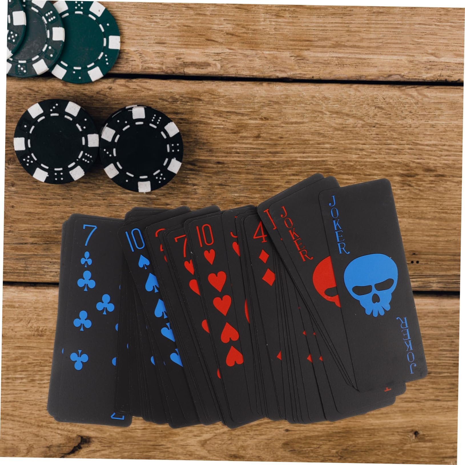 WOONEKY Mazzo Di Carte Da Poker in Pvc Di Plastica Con Motivo A Teschio Per Giochi Allaperto