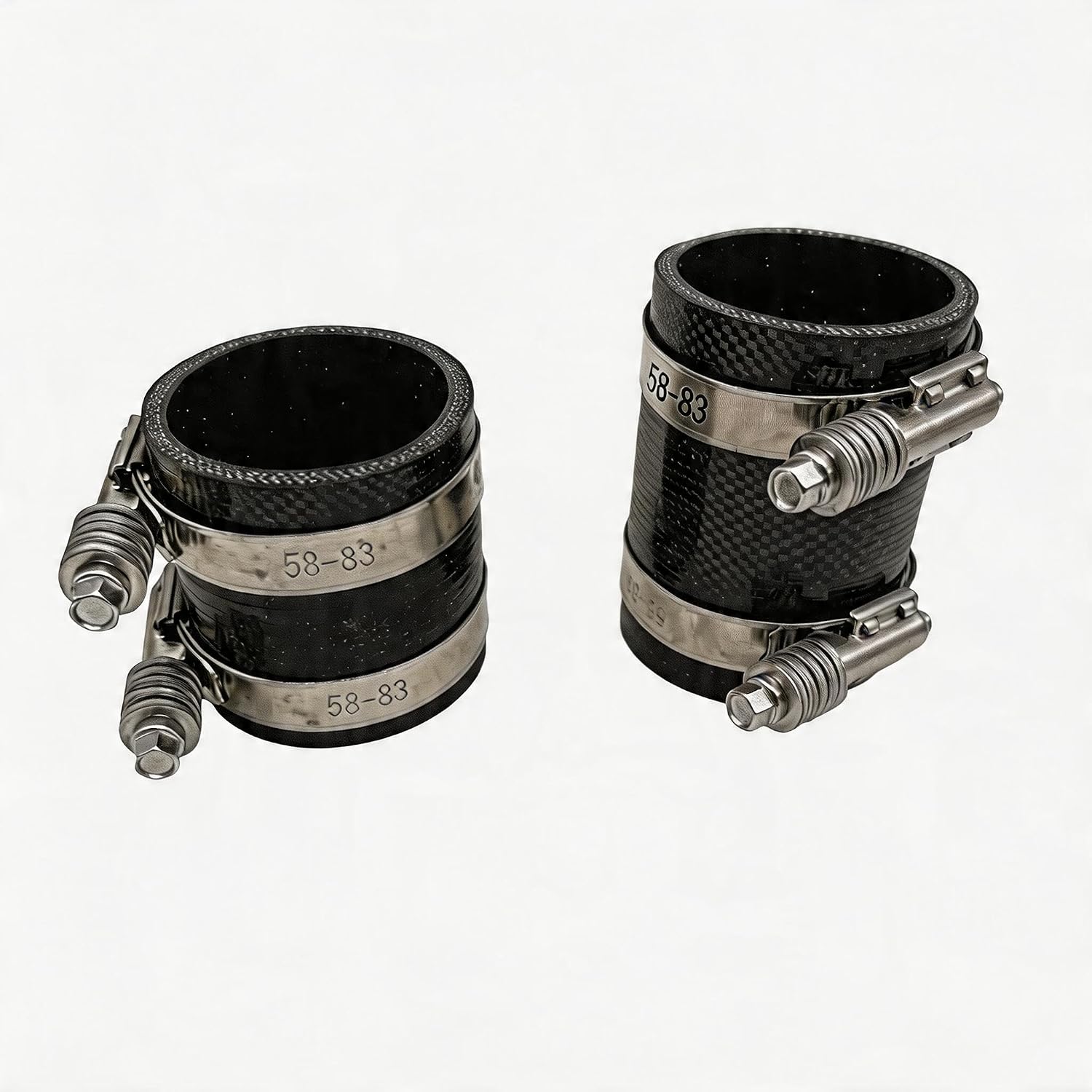 Coolant Hose & Clamp Set EPDM Rubber Replacement for Detroit Diesel Series 60 14.0L Only, Replaces OEM #23506325, Heavy Duty Radiator Hose Kit with Stainless Steel Clamps, 1 Hose & 2 Clamps