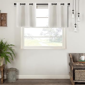 MRTREES Blackout Kitchen Tier Curtains, Short Cafe Curtains Room Darkening, Triple Weave Small Bathroom Window Curtain Tiers Grommet Top Half Window Treatment2 Panels, 34x24 Inches, Greyish White