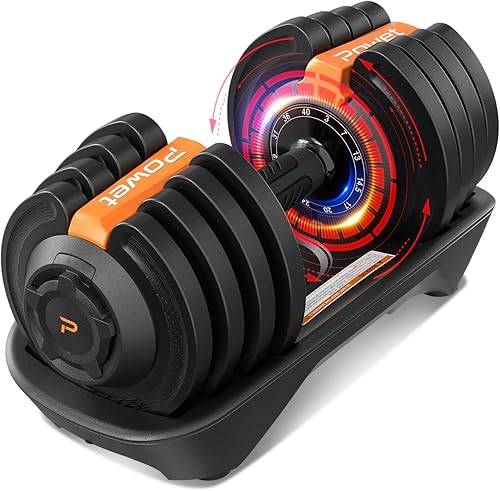 Adjustable Dumbbell Set, 40LB to 3LB Weight Set, 12 Free Weights Adjustable Dumbbell Set for Home Gym with Tray 1-Sec Fast Adjustable for Men Women
