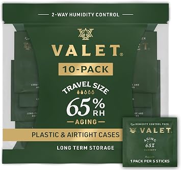 Valet 65% Two-Way Humidity Packs 10-Pack 8g Travel and Portable Storage | 65% Travel Size Humidity Control Packs for Long-Term and Portable Storage, 10-Pack, 8g Each